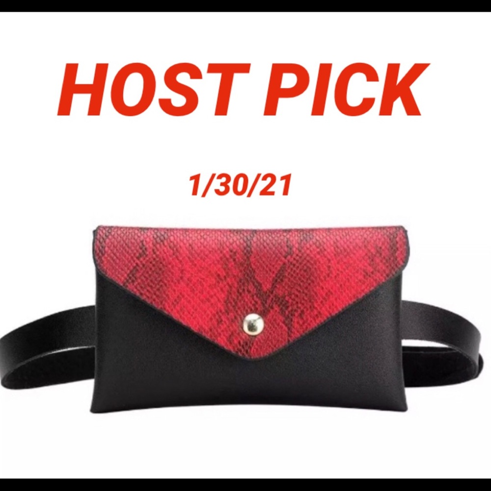 🔥RED&🖤BLACK Snake🐍Pattern WAIST/SHOULDER PURSE - Picture 10 of 10